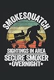 Smokesquatch Sightings In Area Secure Smoker Overnight: Funny Smoking Meat Notebook / Journal | 120 Pages | Dot Grid Paper | 6x9 Inches | M