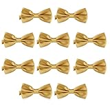 DonDon 10er Set Herren Fliege 12 x 6 cm gebunden und längenverstellbar messing