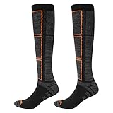 YUEDGE Herren Skisocken kniehoch lang dicke Ski Snowboard Wintersportsocken für Männer 2 Paar 38-42