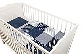 ULLENBOOM ® Babybettwäsche 80x80 cm Anker Blau - 2 Teile (komplett): Baby Bettwäsche 80x80 cm & Kissenbezug 35x40 cm, Baby Bettset für das Babybett aus 100% Baumw