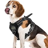 No Pull Hundegeschirr Große Kleine Hunde PcEoTllar Anti Zug Gepolstert Atmungsaktiv Brustgeschirr Sicherheitsgeschirr Reflektierend Einstellbar Laufgeschirre - Schwarz - L