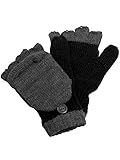 Claus Modes Halbfinger Handschuh mit Klappe in bunten Farben, Farben:schwarz, Handschuhgröße:5