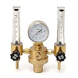 HEQIE-YONGP Luftregler, Argon-Messdruckregler, MIG Tig-Fließzählersteuerventil-Schweißgas-Doppelrohr-Bubble-Zähler-Aquarium-Durchflussmesser (Color : Gold)