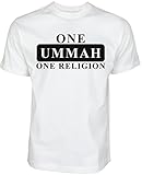 One Ummah One Religion Islam Fashion T-Shirt Islamische Kleidung Islam Shirt Muslim T Shirt Streetwear (L, Weiß)