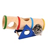 Angelof & Hunde/Katzen-Zubehör Schaukel aus Holz, bunt, Seesaw Käfig Haus Verstecken für Hamster Ratten, M