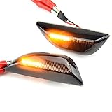 ZMMWDE 2 stücke Dynamische LED SEITENBLINKER SCHWARZ, Für Opel Mokka X 2012-2020, Für Chevrolet Trax 2013~2019, Für Buick Encore 13-20