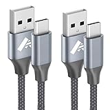 USB C Kabel,[2 Stück 2M] Nylon USB C Ladekabel 3A Fast Charge Schnellladekabel Typ C Ladekabel für Samsung Galaxy S10 S9 S8 S20 FE A51 A50 A41 A40 A71 A70 A21s,Note 8 9,Huawei P30 P20 Lite P30 P20
