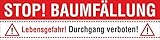 PVC Werbebanner Banner Plane Baumfällung Baumfällarbeiten Waldarbeiten mit Ösen, 3000 x 750