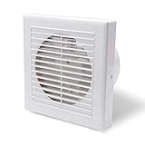 VINGO Ø 150mm Badlüfter Wandlüfter Ventilator Silent Lüfter für Bad Küche WC Keller Universal Wandventilator Badezimmer Wand Niedrigem Energieverbrauch, 15cm, Weiß