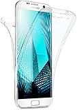 moex Double Case für Samsung Galaxy S7 Edge Hülle Silikon Transparent, 360 Grad Full Body Rundum-Schutz, Komplett Schutzhülle beidseitig, Handyhü