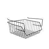 MSV Hängekorb aus Metall - 40x27x16cm - Schwarz - Aufbewahrungs-Korb für Küchenschränke Kleiderschränke Regale Unterbauschrank Unterbau-Reg