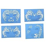 Froiny 4 Stücke Wiederverwendbare Augenkörper DIY Design Vorlage Weiche Gesicht Auga Body Paint Schablone Tattoo Malerei Makeup Werkzeuge Halloween W