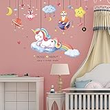 Wandtattoo Kinderzimmer MäDchen Einhorn Wandsticker Waldtiere Wandsticker Deko FüR Jungen Geschenke105cm X 80