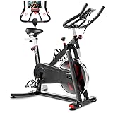 HEKA Heimtrainer Fahrrad mit 18kg Stahlschwungrad, Spinning Bikes Indoor, Hometrainer für zuhause, Indoor Cycling Bike, Fitnessbikes mit Sitz & Widerstand Einstellbar, Pulsmesser,LCD-Anzeige,Bis 200kg