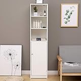 IKAYAA Badezimmerschrank, Badschrank, multifunktional, Weiß, 37 x 30 x 160
