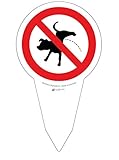 Verbotsschild - Kein Hunde pinkeln - Gesamtlänge 28 cm - Durchmesser 16 cm – 4 mm AluDibondd Verbundp