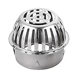 Edelstahlbalkon Bodenablauf, Edelstahl Laubfanggitter, Sieb Fallrohrschutz, Dachrinnenschutz Siebeinsatz, Fallrohrschutz Dachrinnenschutz für Abflüsse und Fallrohre Verw