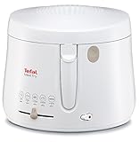 Tefal FF1000 Maxi Fry Fritteuse (1.900 Watt, Kapazität 1,2 kg, Fritteuse mit Öl, wärmeisoliert, regelbare Temperatur, automatische Deckelöffnung, knusprige Pommes, leichte Reinigung) weiß