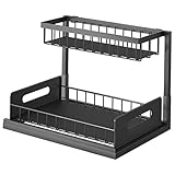 MagiDeal 2 Ebenen ausziehbarer Schrank-Organizer, Küche unter Regal Schubladenregale, Badezimmer Make-up-Rack Aufbewahrungsregale fü