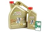 1 L + 5 L = 6 Liter Castrol Edge Fluid Titanium 5W-30 LL Motoröl inkl. Castrol Ölwechselanhäng