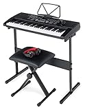 McGrey SK-6100 Keyboard Super Kit - Einsteiger-Instrument mit 61 Tasten - 255 Klänge und Begleitrhythmen - Lernfunktionen - inklusive Keyboardtisch, Hocker, Mikrofon und Kopfhörer - schw