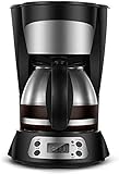 NC Kaffeemaschine Filterkaffeemaschine, 0,75 l Kapazität Kaffeemaschine Programmierbarer 24-Stunden-Timer mit LCD-Display, 800 W wiederverwendbarer waschbarer F
