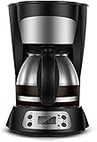 NC Kaffeemaschine Filterkaffeemaschine, 0,75 l Kapazität Kaffeemaschine Programmierbarer 24-Stunden-Timer mit LCD-Display, 800 W wiederverwendbarer waschbarer F