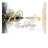 DigitalOase 10 Einladungskarten 70. Geburtstag MIT INNENTEXT Geburtstagskarten MENGE WÄHLBAR Klappkarten Kuverts Format DIN A6#YANG (10)