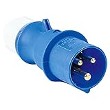 as - Schwabe CEE-Stecker Caravan – 230 V / 16 A Outdoor Stecker mit Schraubanschlüssen – geeigneter Stecker für Wohnwagen und Wohnmobil – Ideal für Außenbereich – IP44 - Made in Germany - Blau I 60470