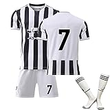 BGBVF Fußball Trikot, Cristiano Ronaldo Kinder Trikot #7, 21~22 Saison, Komm mit Shorts und Socken Fußb