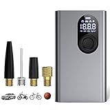 Akku Mini Kompressor, 150 PSI Cordless Tragbare Luftpumpe mit 2400mAh Wiederaufladbare Li-Ion-Batterie LED-Licht digitaler LCD-Bildschirm-Auto Luftpumpe für Auto, Motorrad, Bälle und F
