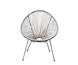 animal-design Lounge Sessel Retro Gartenstuhl Relaxsessel Indoor/Outdoor (Taupe)