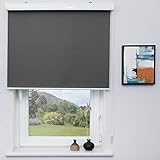 Grandekor Verdunklungsrollo mit Kassette ohne Bohren/zum Bohren Anthrazit 100x150cm(BxH) | 100% verdunkelnd/Blackout | Fenster Rollo Klemmfix Sonnenschutz Hitzeschutz für Fenster & Tü