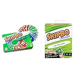 Mattel Games L3671 Skip-BO Deluxe in Metallzinn Kartenspiel, geeignet für 2 - 6 Spieler, ab 7 Jahren & GKD67 - Skip-BO Würfelspiel, mit Trockenlöschtafeln und Markern, ab 7 J