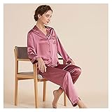 ZHIHUI Seide Homewear Set Maulbeerseide Pyjamas Fashion Casual High-End Damen Pyjama Set (Color : A8, Size : XL)