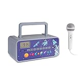 auna Kidsbox CD Boombox, CD-Player, Handmikrofon, Bluetooth, USB-Port, LED-Display, Strom/Batteriebetrieb, 3,5 mm Klinkenanschluss für Kopfhörer,