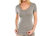 Schiesser Damen Unterhemd Shirt 1/2 Arm, Gr. 38, Grau (grau-mel. 202)