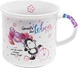 Sheepworld 46204 Tee-Tasse Genieße das Leben, Porzellan, 40 cl, Geschenk F