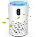 Luftreiniger, Air Purifier mit H13 HEPA Filter für Allergiker, Reduzierung von 99,97% Viren, Gerüche und Pollen. CADR 140m³/h (bis zu 20m²), Luftreiniger mit Timer, Nachtlicht, Kindersicherung