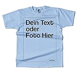 BLAK TEE Herren Personalisierbares T-Shirt Selbst Gestalten mit Foto und Text T-Shirt Himmelblau XXL