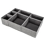 SimpleHome Pure | stabile Schubladen Aufbewahrungsboxen aus Sackleinen | Schubladen Ordnungssystem für Kommode MALM | Schubladen Organizer für Unterwäsche, Keidung, Baby-Artikel | 7er Set - G
