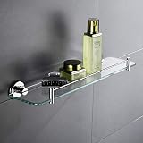 LHQ-HQ Badezimmer Eckstand Qualitäts-Glasregal Badezimmer Küche Regal einreihigen Wandmontage Dusche Caddy Badekorb 304 E