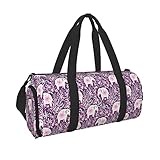 Flower-Elephant Sport Turnbeutel mit Nassfach & Schuhfach Reise Duffel Bag für Männer Frauen, Schwarz , Einheitsgröße,