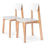 Küchenstuhl 2 Stück Esszimmerstuhl Stuhl Massivholz Polsterstühle Holzbeine für Küche Esszimmer Modern 470 x 500 x 790 Modell Veg