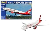 Revell Modellbausatz Flugzeug 1:144 - Airbus A320 AirBerlin im Maßstab 1:144, Level 3, originalgetreue Nachbildung mit vielen Details, Zivilflugzeug, Passagierflugzeug, 04861