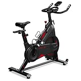 Dripex Heimtrainer Speedbike Indoor Cycle mit Magnetwiderstand(2021 Neu Upgraded)Stufenlose Widerstandseinstellung, Leise Riemenantrieb, höhenverstellbares Fitnessfahrrad mit LCD Monitor, Pulse S