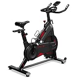 Dripex Größenverstellbarer Speedbike Indoor Cycle mit Magnetwiderstand, Grenzenlose Widerstandseinstellung, Leise Riemenantrieb, LCD Monitor, Pulse Sensor, max. Benutzergewicht 120 kg