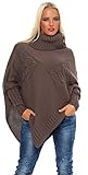 Mississhop Poncho Strick Sweatshirt Pullover Umhang Überwurf 30-01 Noug