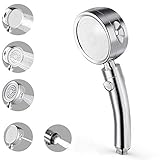 Duschkopf，5 Strahlarten Duschkopf Handbrause, Hochdruck Handheld Hochdruck, mit Stopp Taste Regendusche Wassersparend Brausekop