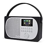 LEMEGA M2P Internet-Radio, DAB/DAB+/FM Digitalradio, kabelloser Bluetooth-Lautsprecher, Kopfhörer-Ausgang, AUX-In, Wecker, Farbdisplay, App-Steuerung – Schwarz E